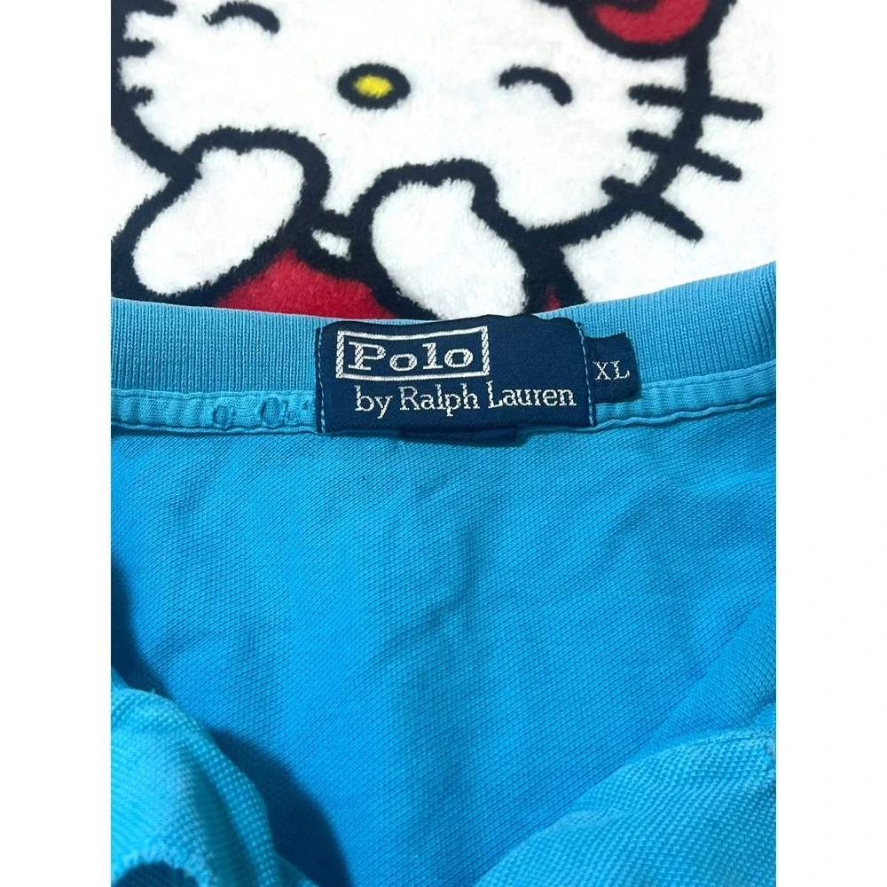 2000s indie skater blue polo tee